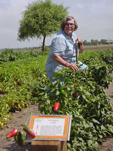 Betty Nethery with LJOE pepper at Wildseed Salsa & Pepper Festival