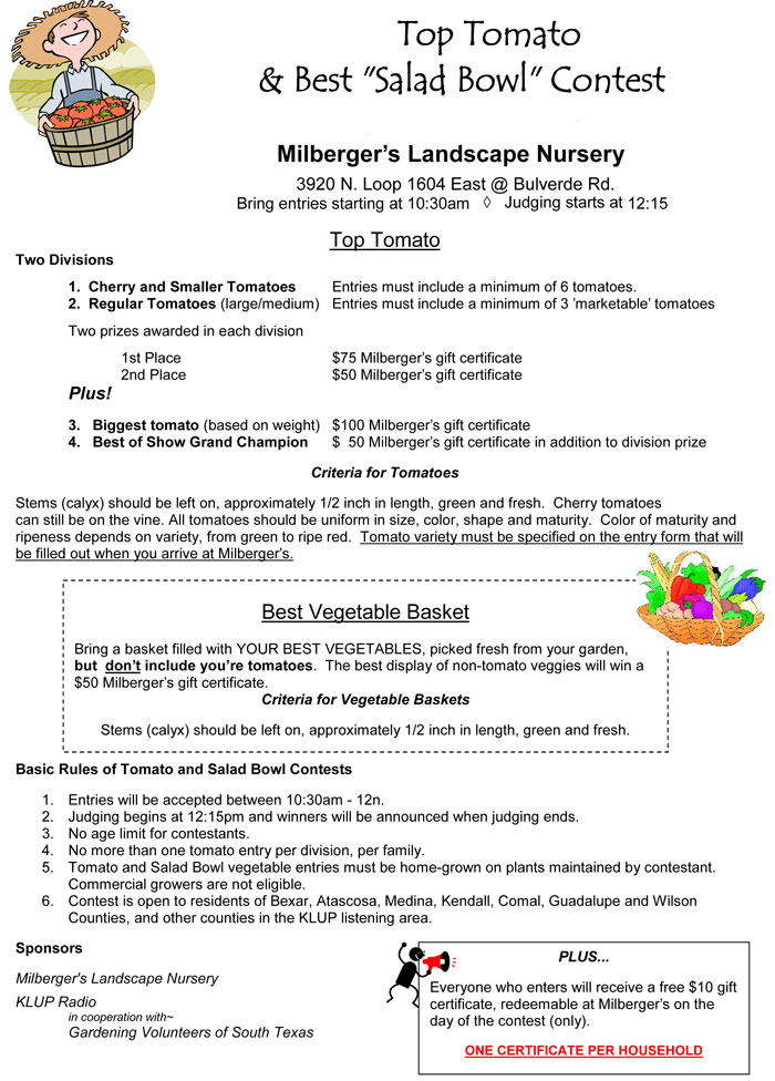 Top Tomato & Best 'Salad Bowl' Contest Top Tomato & Best 'Salad Bowl' Contest