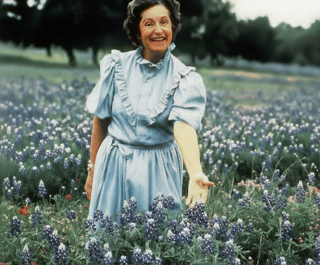 Lady Bird Johnson surrounded by her name-sake flower—the ‘Lady Bird Royal Blue’ Texas Bluebonnet Lady Bird Johnson surrounded by her name-sake flower—the ‘Lady Bird Royal Blue’ Texas Bluebonnet
