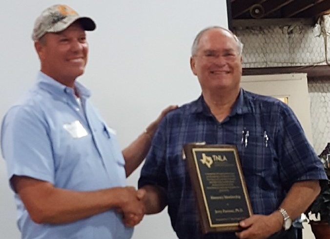 The Texas Nursery & Landscape Association presents Dr. Jerry Parsons<br />with an Honorary Lifetime Membership Award